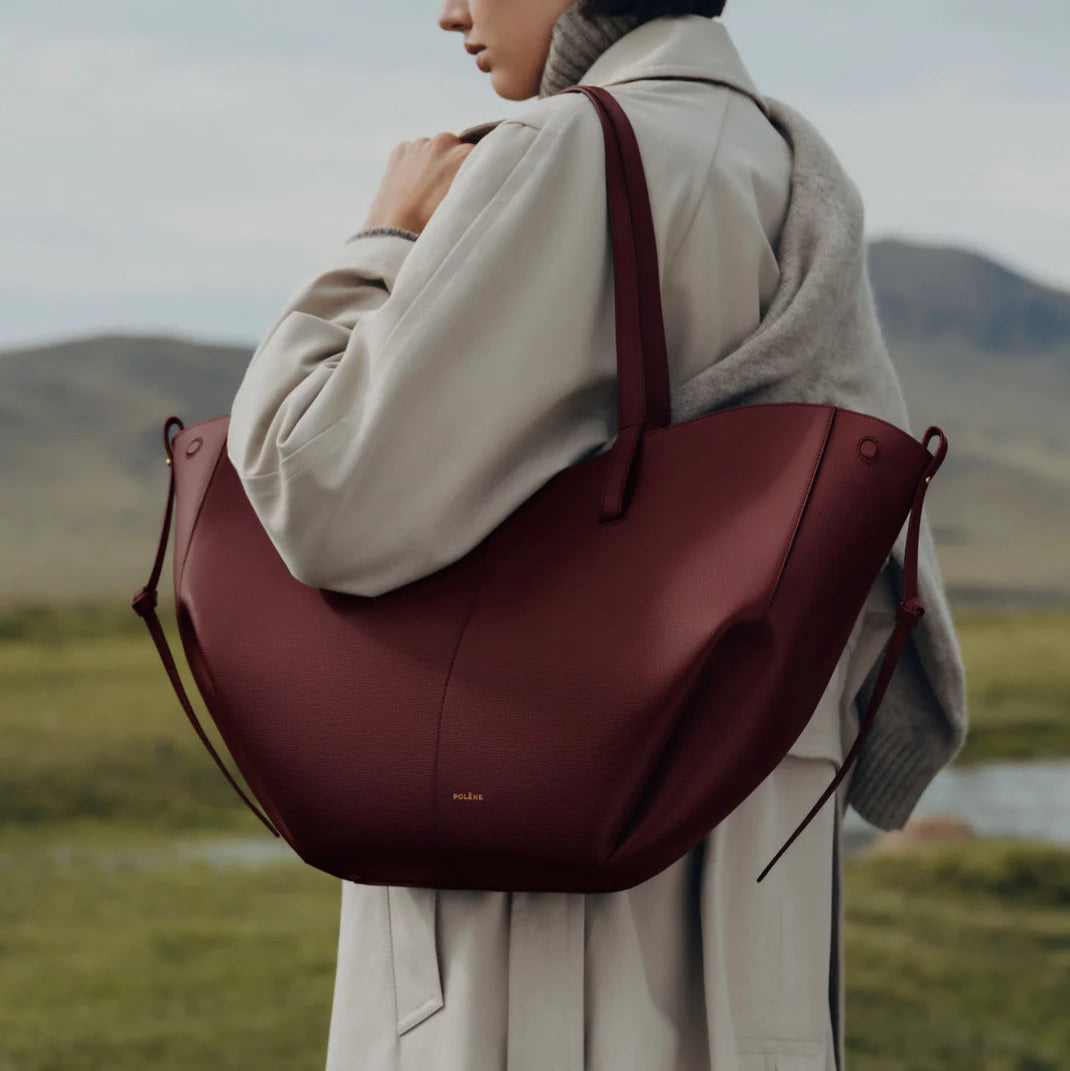 Polene Cyme Large Tote Bag | Burgundy
