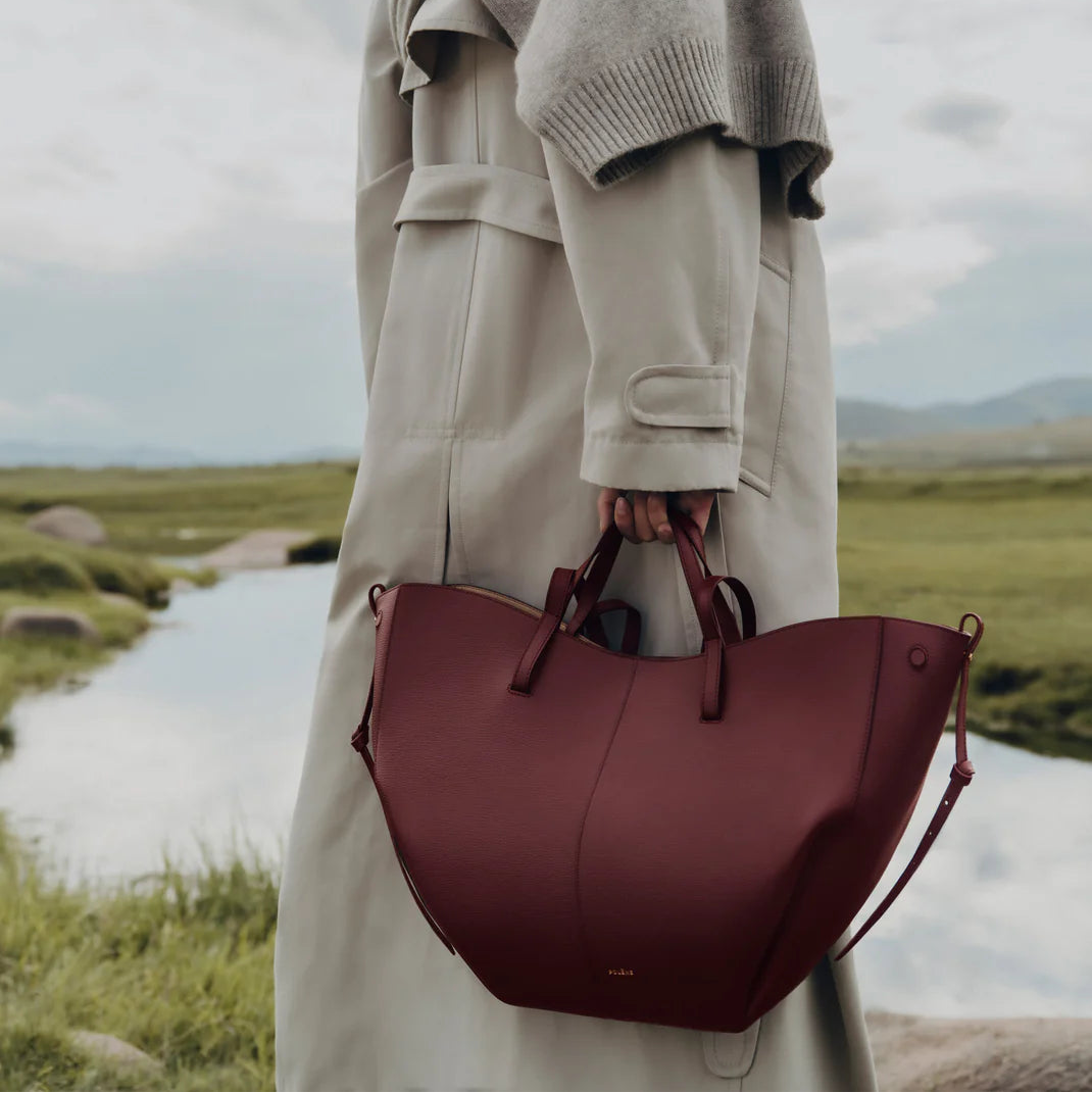 Polene Cyme Large Tote Bag | Burgundy
