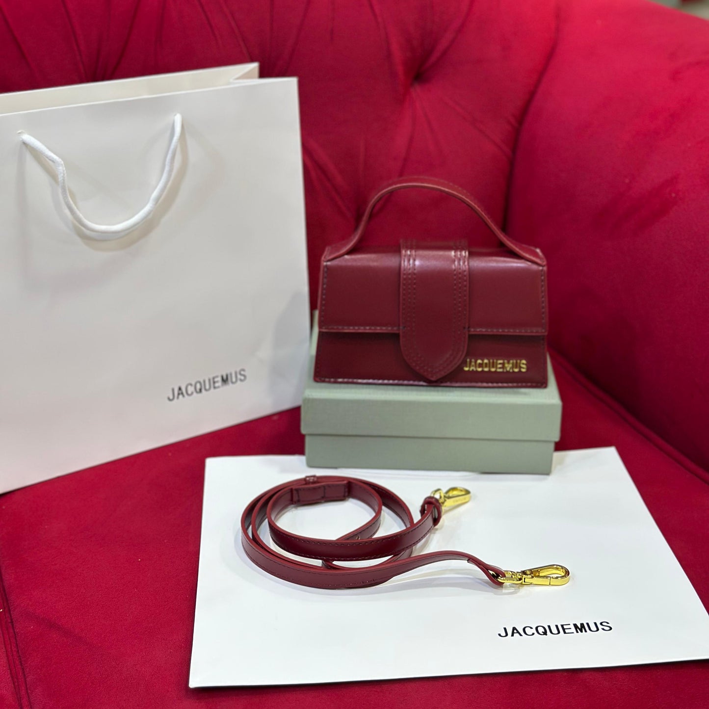 Jacquemus Bambino Bag | Dark Red