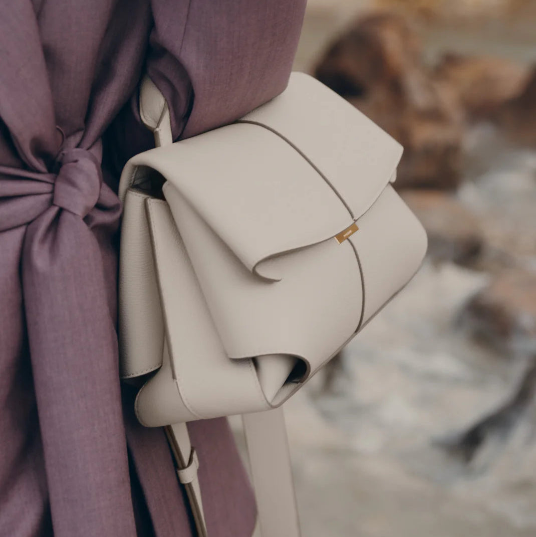 Polene Mokki Textured Bag | Chalk