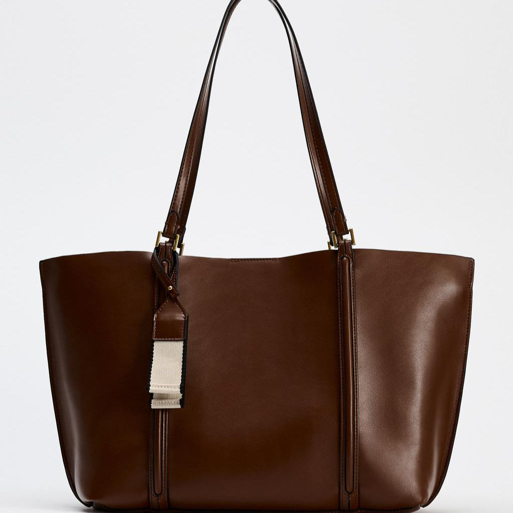 Zara Shopper Tote Bag | Brown