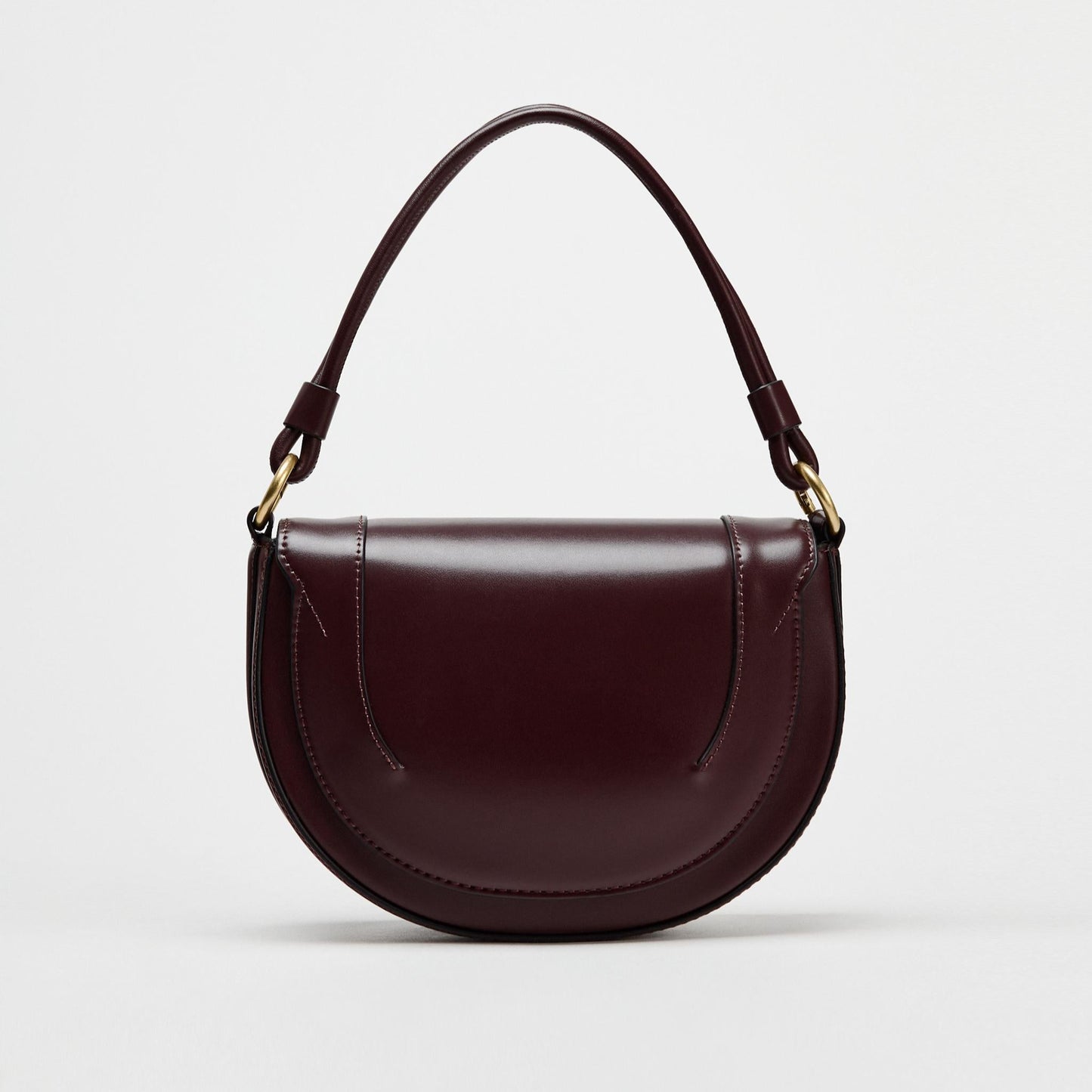 Zara Contrast Topstitch Bag | Dark Burgundy