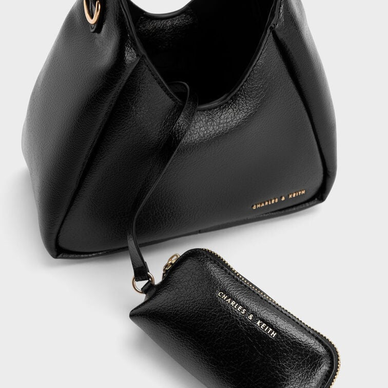 Charles & Keith Buzz Hobo Bag 2P | Black