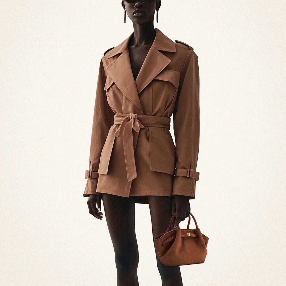 Jw Pei Hana Mini Faux Suede Tote Bag | Brown