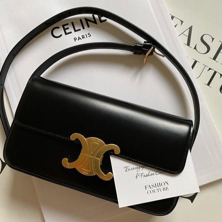 Celine Triomphe Shoulder Bag | Black
