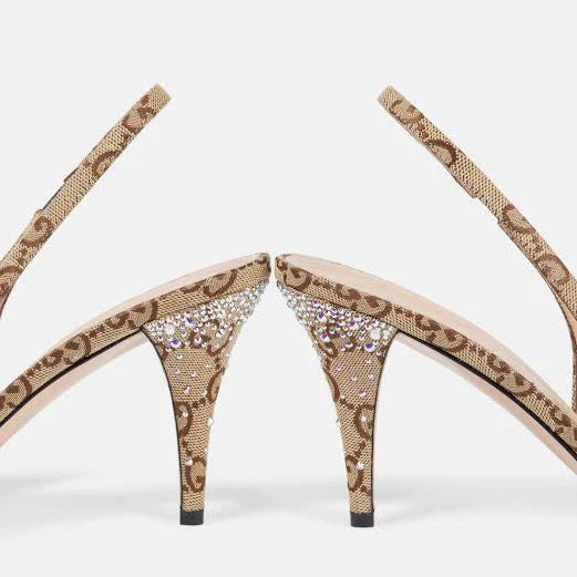 Gucci Horsebit Crystal Heels