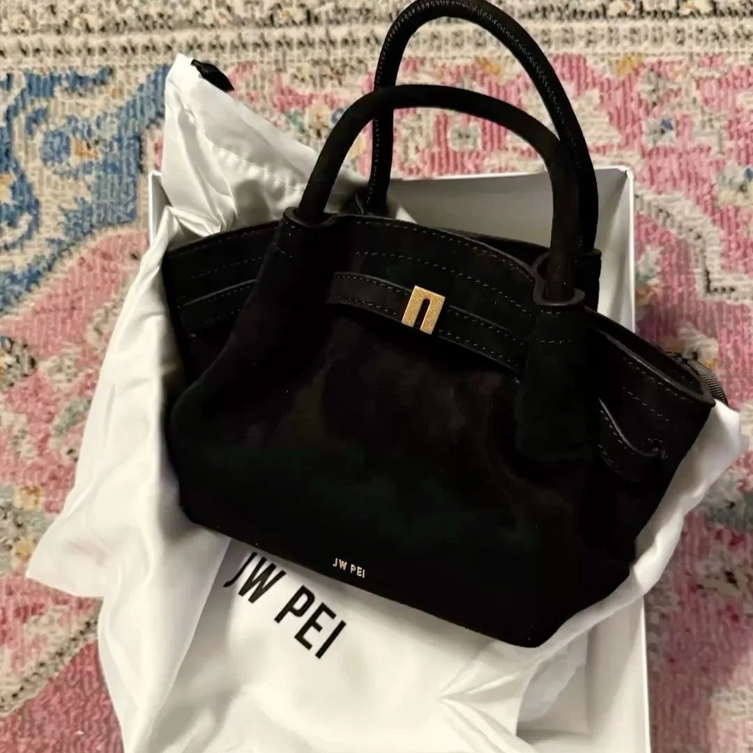 Jw Pei Hana Mini Faux Suede Tote Bag | Black