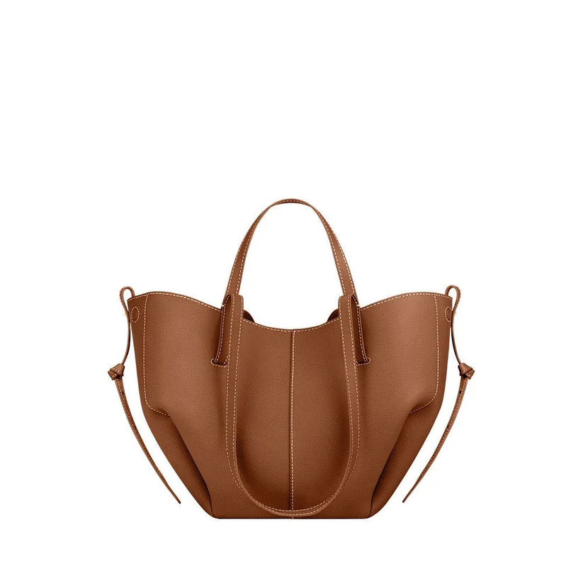 Polene Cyme Small Tote Bag | Camel Tan