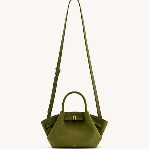 Jw Pei Hana Mini Faux Suede Tote Bag | Dark Olive