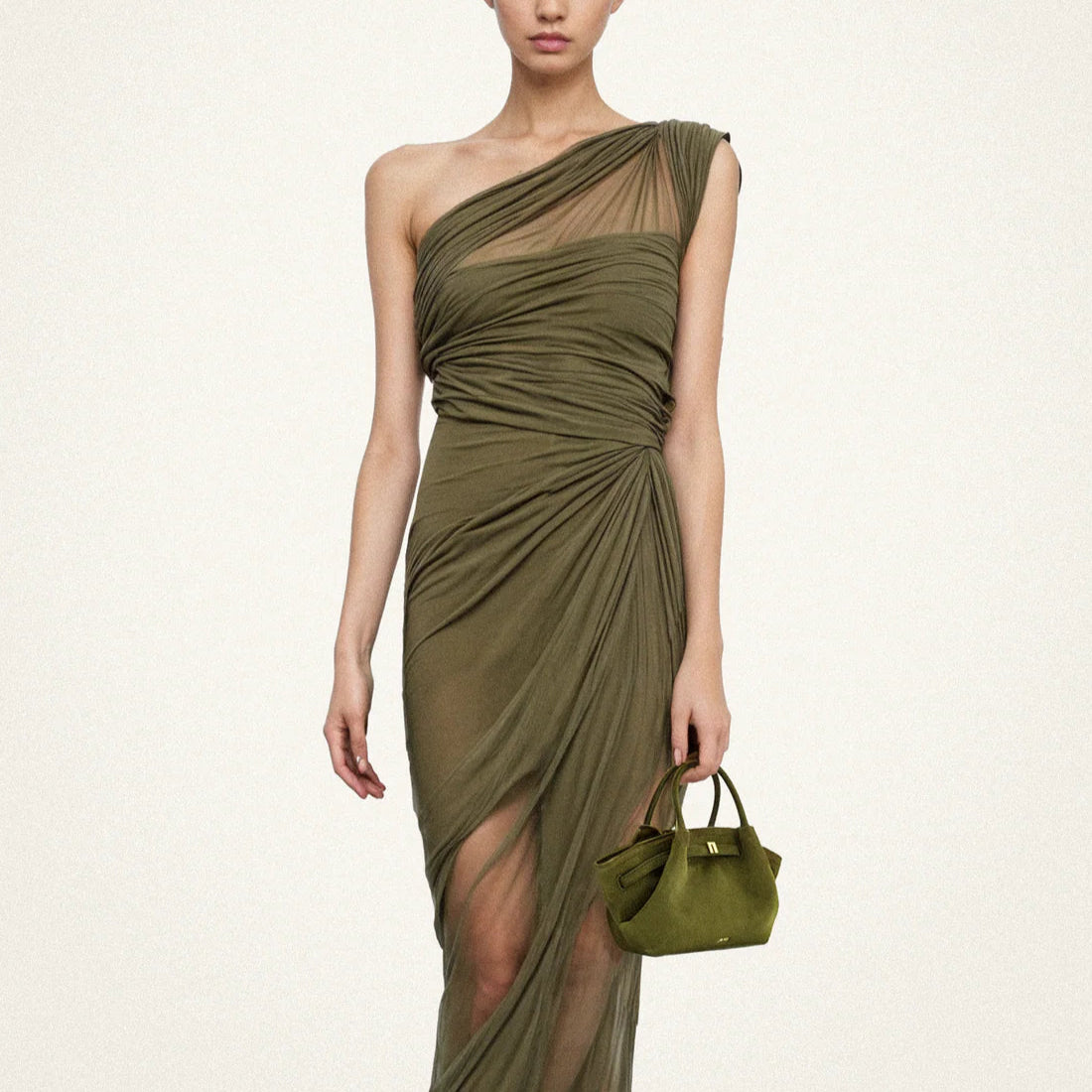 Jw Pei Hana Mini Faux Suede Tote Bag | Dark Olive