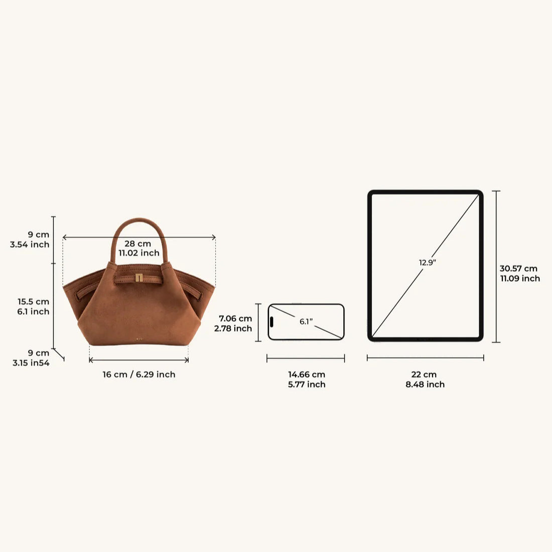 Jw Pei Hana Mini Faux Suede Tote Bag | Brown