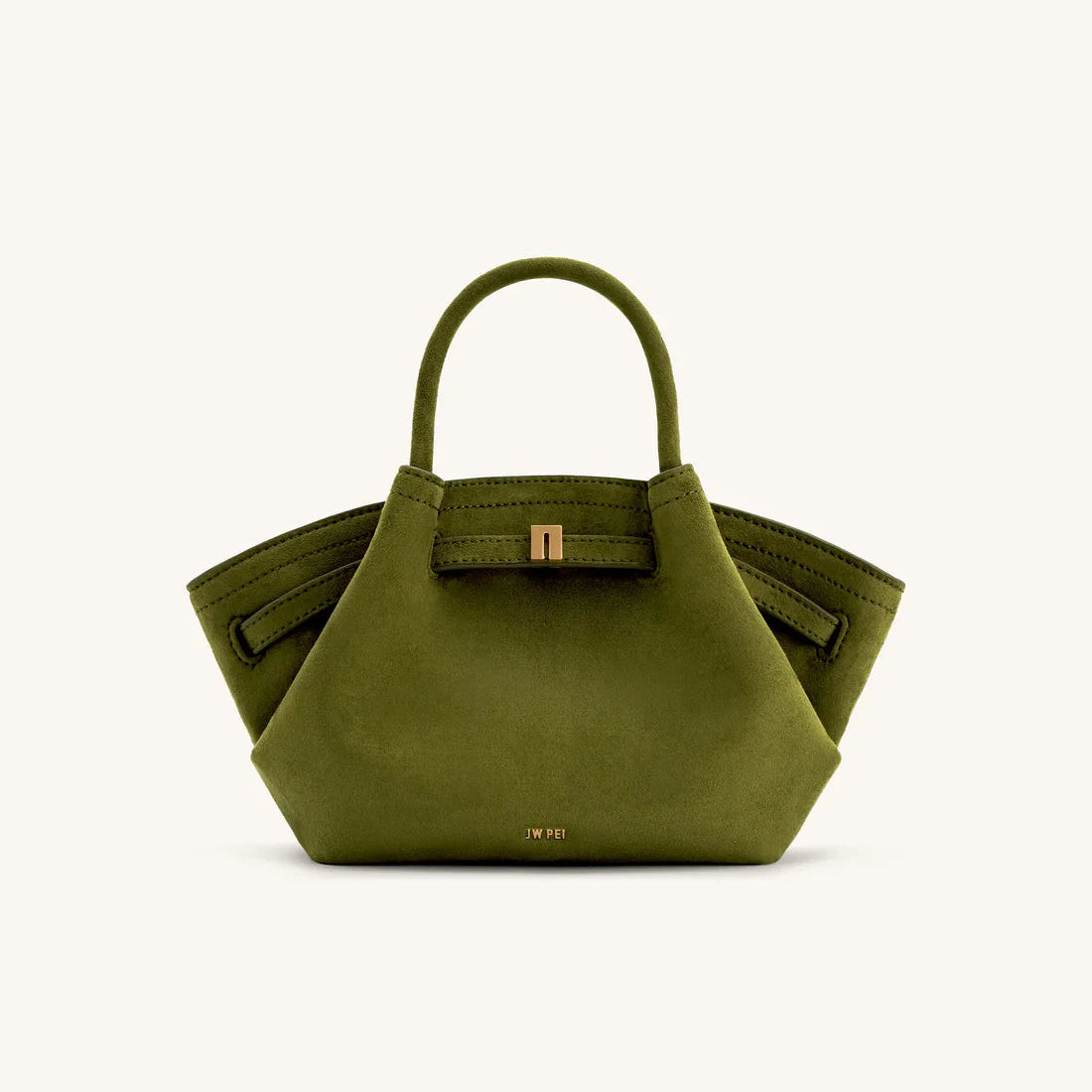 Jw Pei Hana Mini Faux Suede Tote Bag | Dark Olive