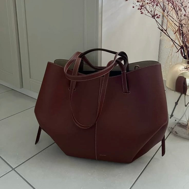 Polene Cyme Large Tote Bag | Burgundy