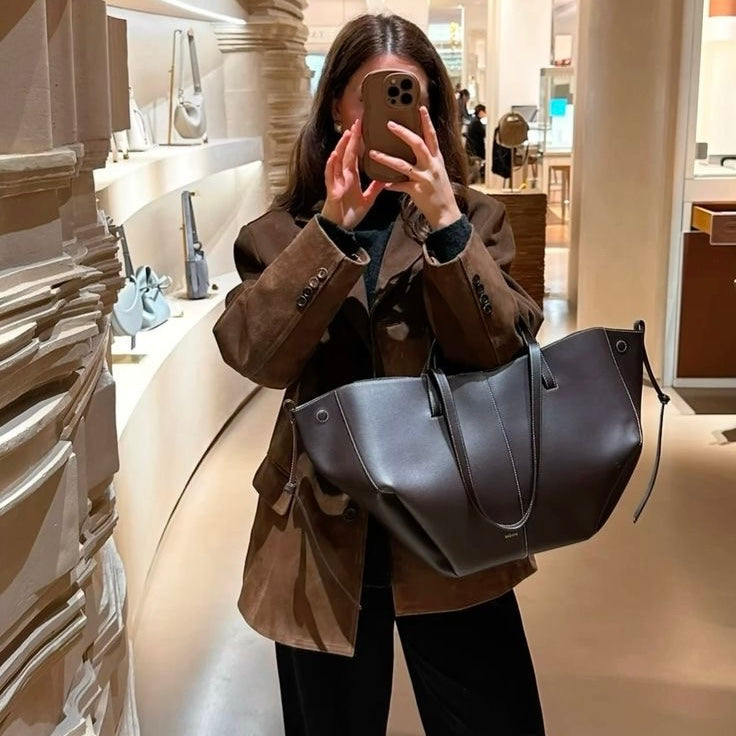 Polene Cyme Large Tote Bag | Black