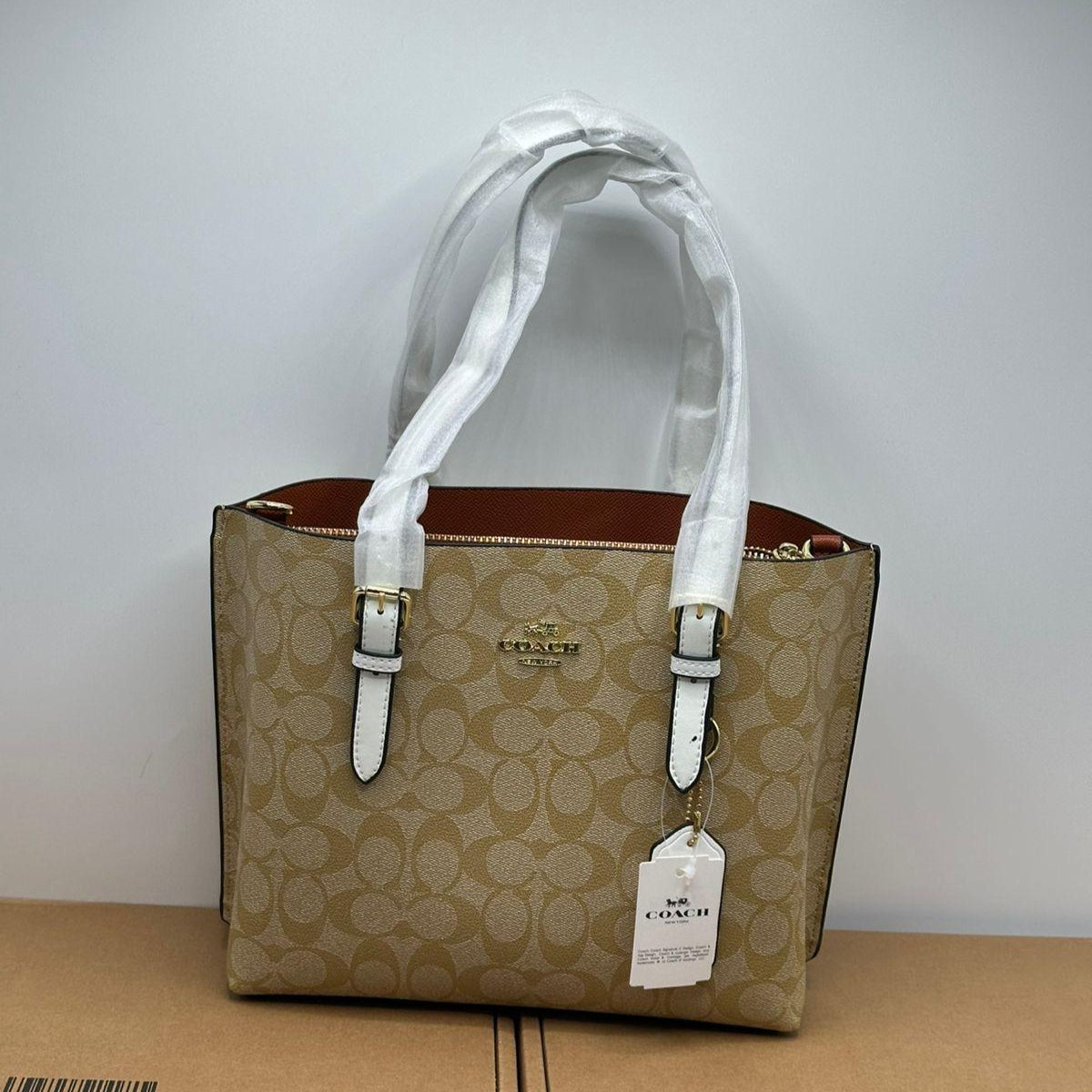 Coach Mollie 25' Tote Bag | Brown Signature
