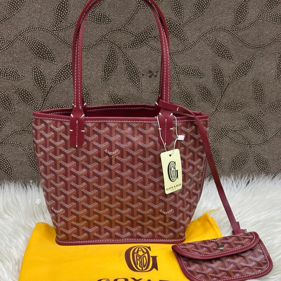 Goyard Mini Tote with Pouch | Wine Red