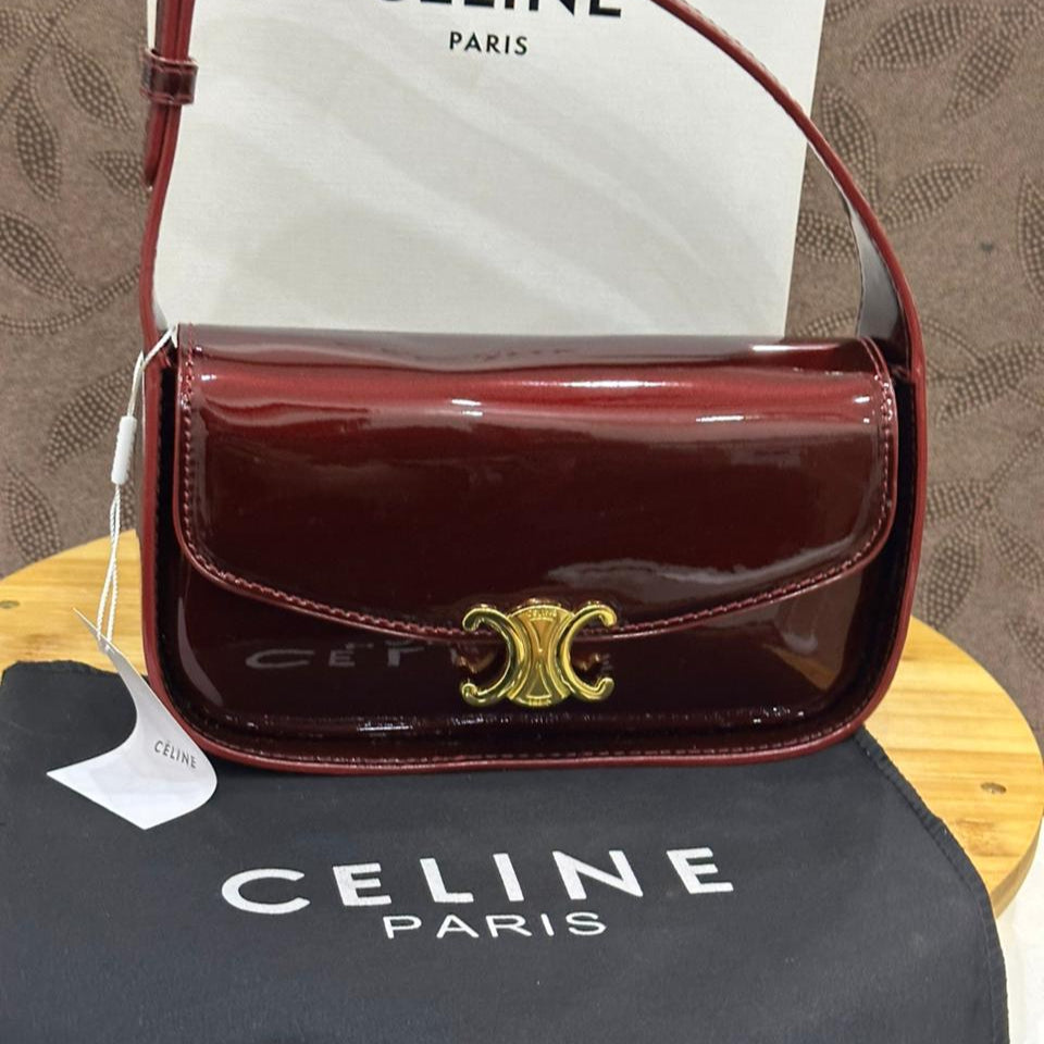 Celine Shoulder Bag | Wine Red