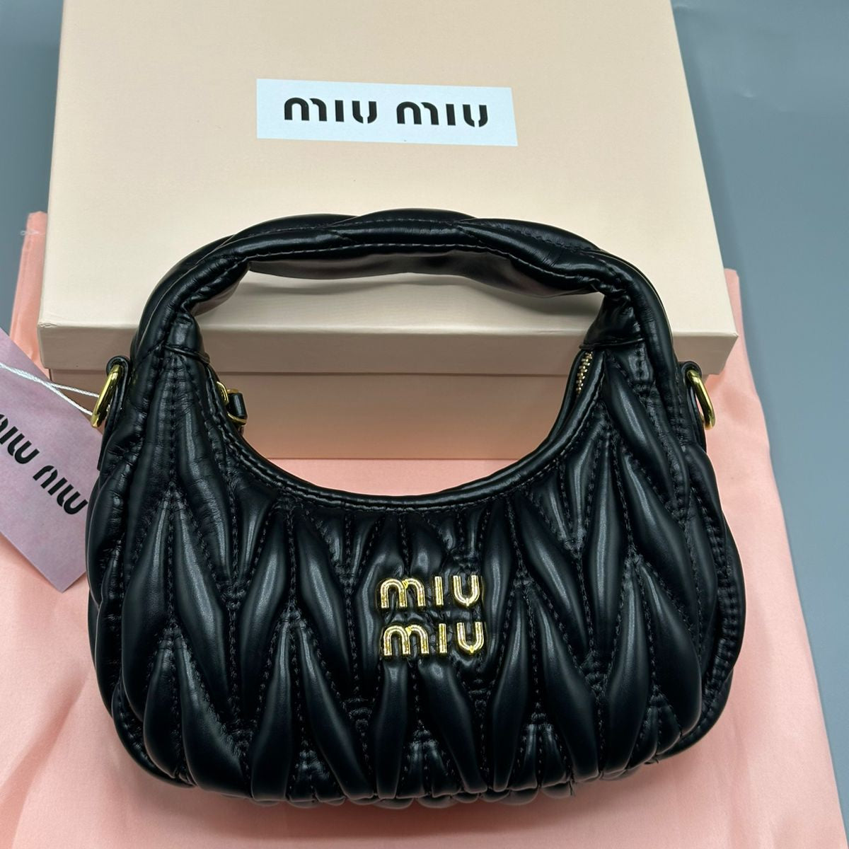 Miu Miu Wander Hobo Bag | Black