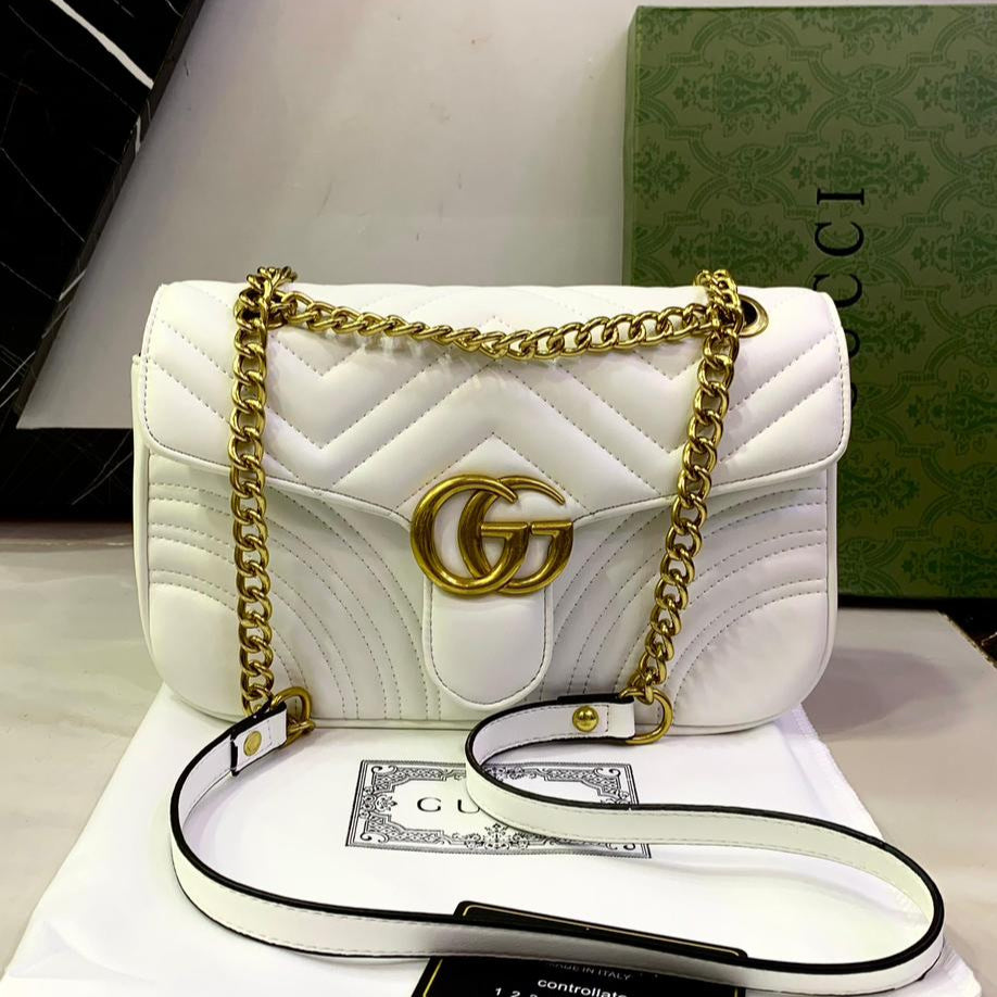Gucci Marmont Shoulder Bag | White