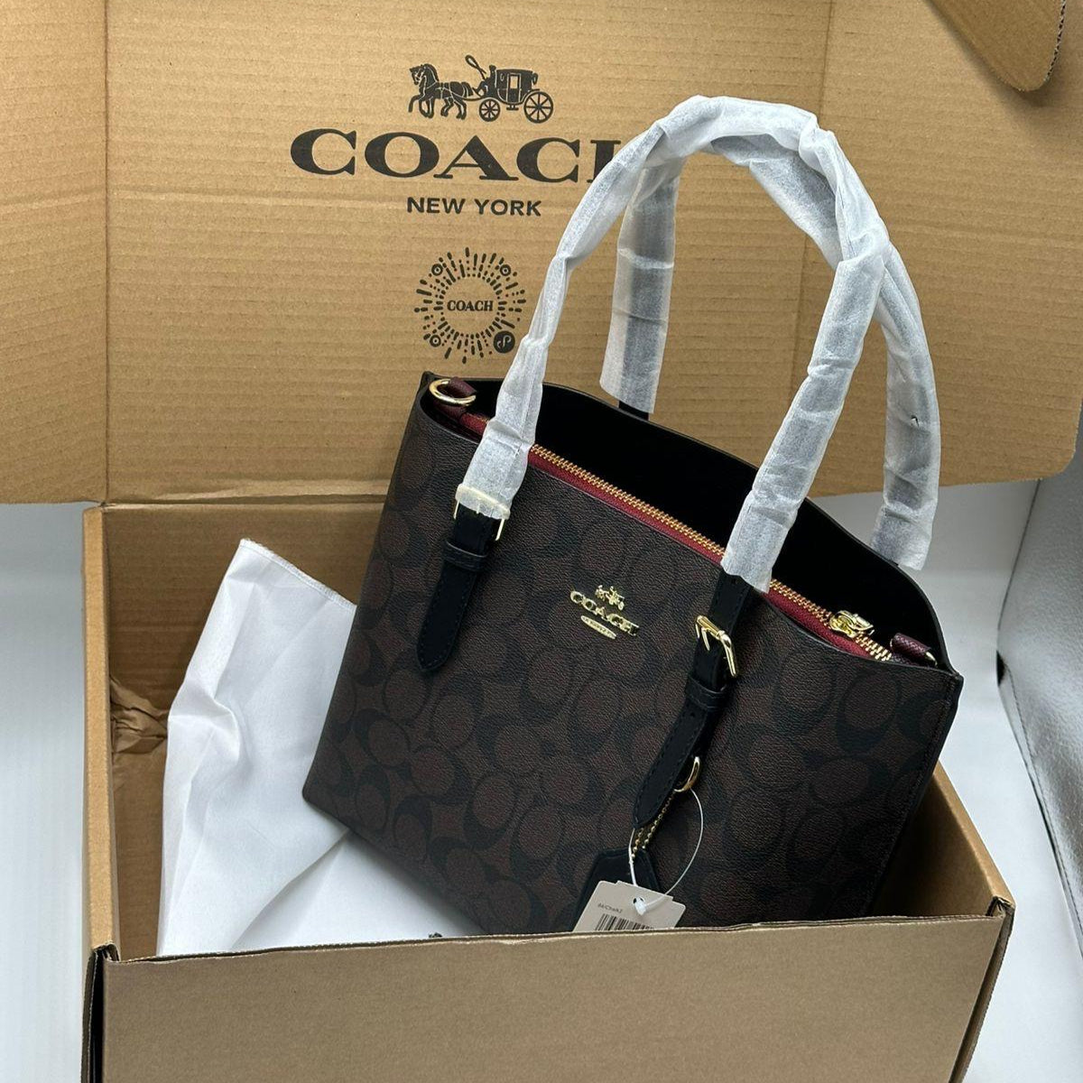 Coach Mollie 25' Tote Bag | Black Signature