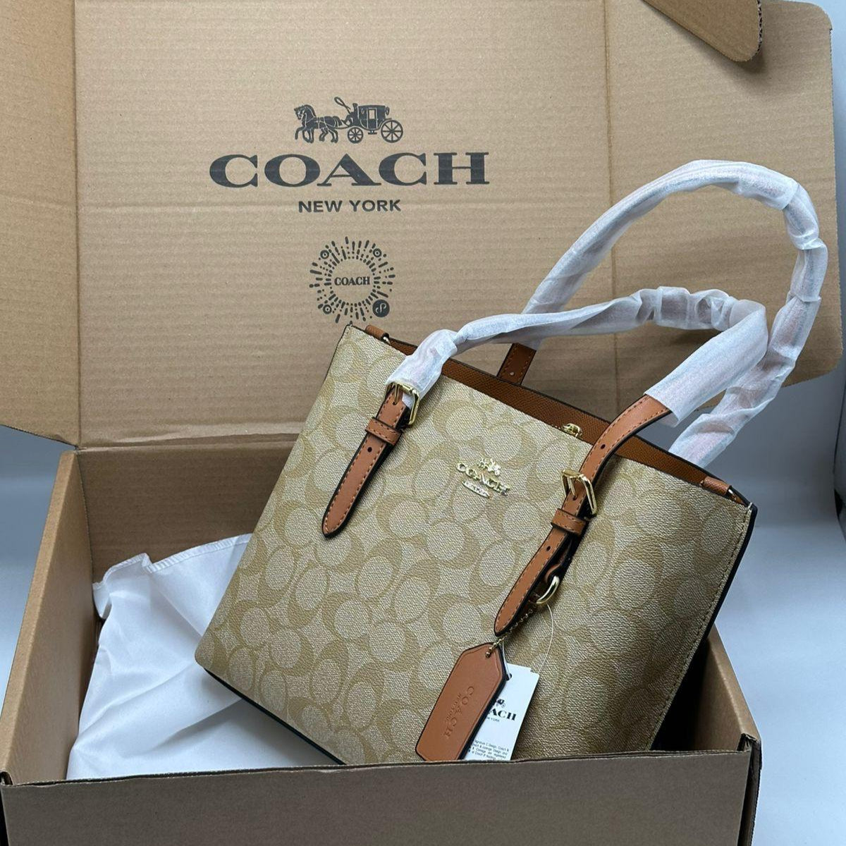 Coach Mollie 25' Tote Bag | Brown Signature