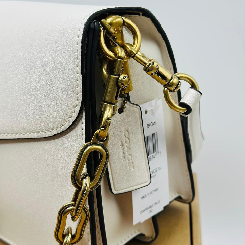 Coach Runway Chain Tabby Shoulder Bag | White