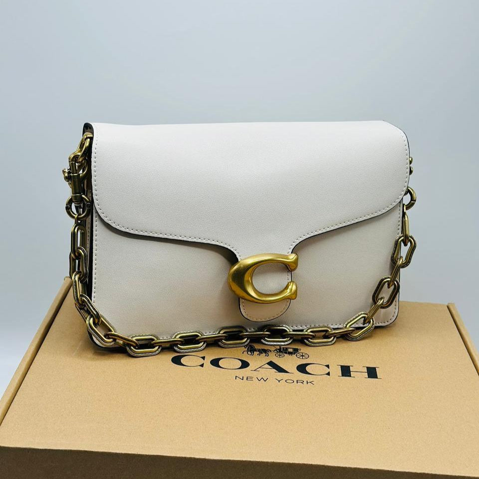 Coach Runway Chain Tabby Shoulder Bag | White