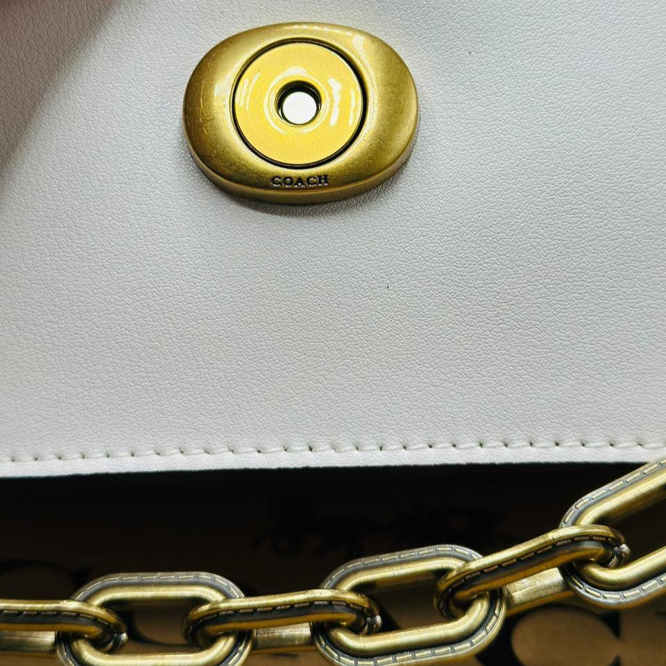 Coach Runway Chain Tabby Shoulder Bag | White