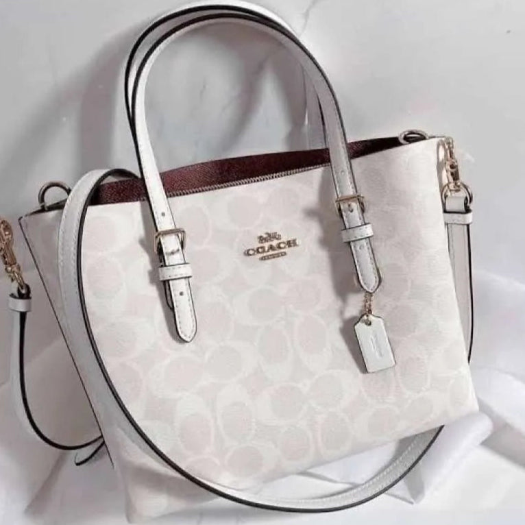 Coach Mollie 25' Tote Bag | White Signature