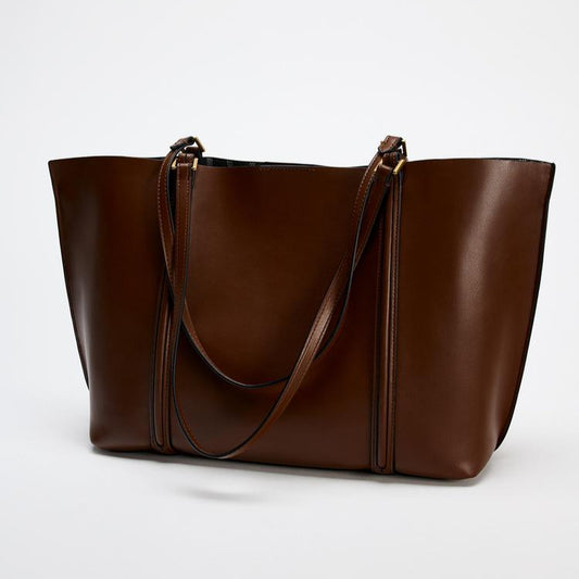 Zara Shopper Tote Bag | Brown