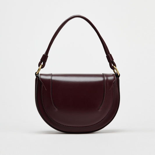 Zara Contrast Topstitch Bag | Dark Burgundy