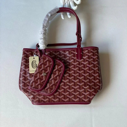 Goyard Mini Tote with Pouch | Wine Red