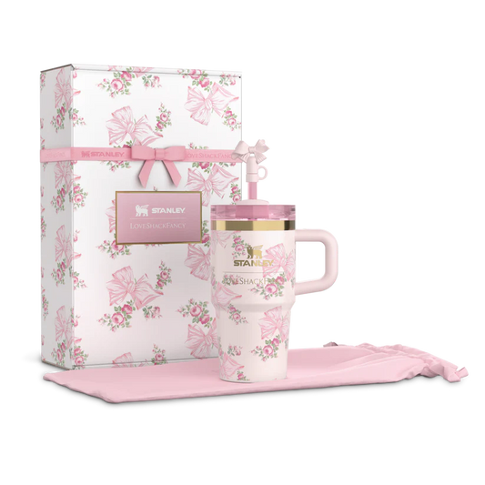 Stanley X LoveShackFancy Holiday Quencher 20oz| Pink Mini