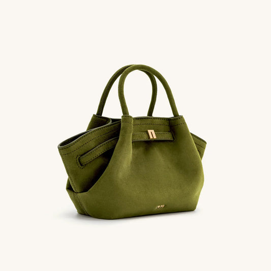 Jw Pei Hana Mini Faux Suede Tote Bag | Dark Olive