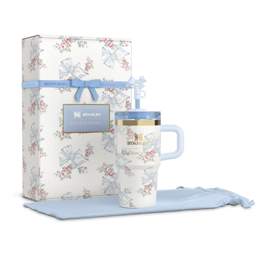 Stanley X LoveShackFancy Holiday Quencher 20oz| Blue Mini
