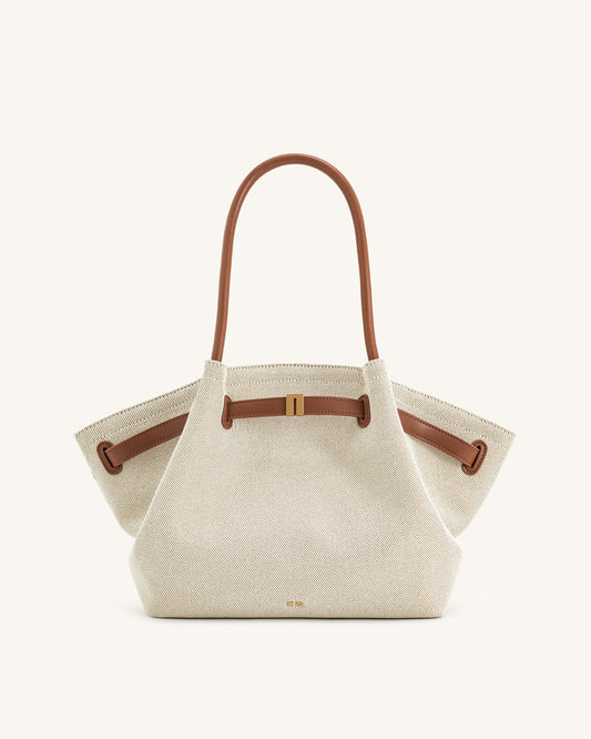 Jw Pei Hana Medium Tote Bag | Brown Canvas