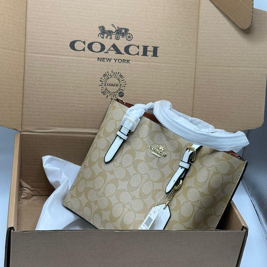 Coach Mollie 25' Tote Bag | Beige Signature