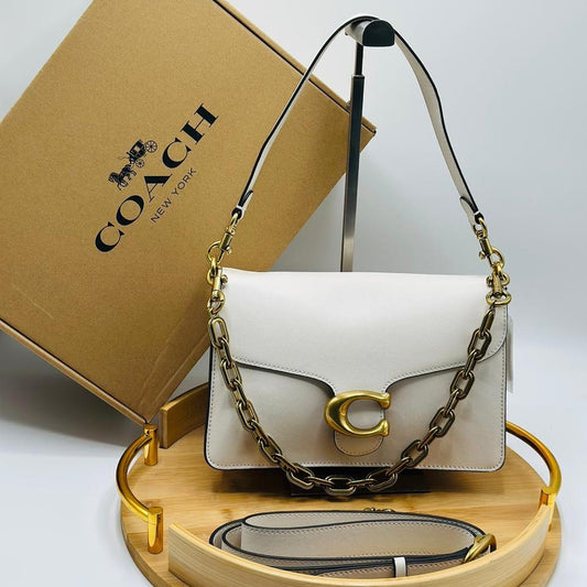 Coach Runway Chain Tabby Shoulder Bag | White