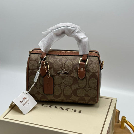 Coach Rowan Satchel Bag | Brown Canvas