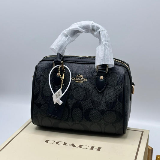 Coach Rowan Satchel Bag | Black Canvas