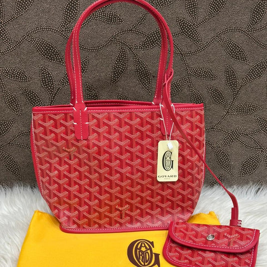 Goyard Mini Tote with Pouch | Red