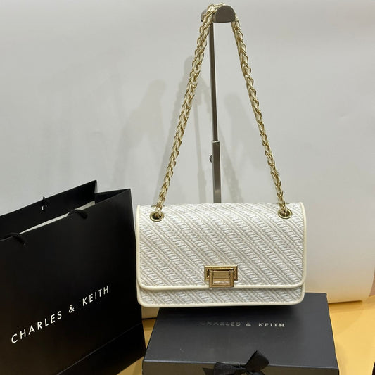 Charles & Keith Shoulder Bag | White