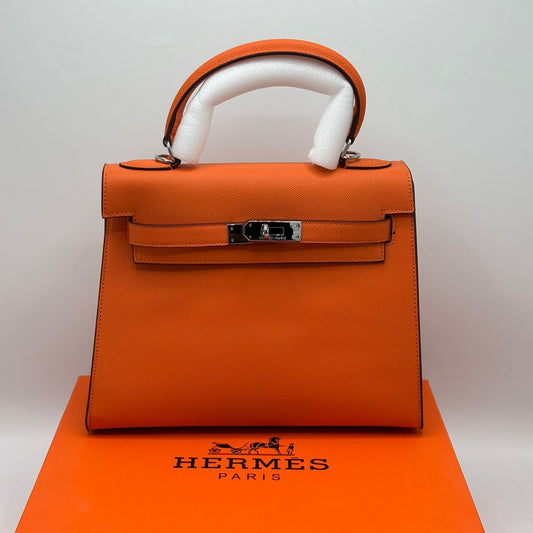 Hermes Kelly Leather Bag | Orange