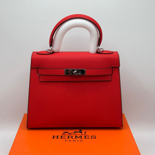 Hermes Kelly Leather Bag | Red