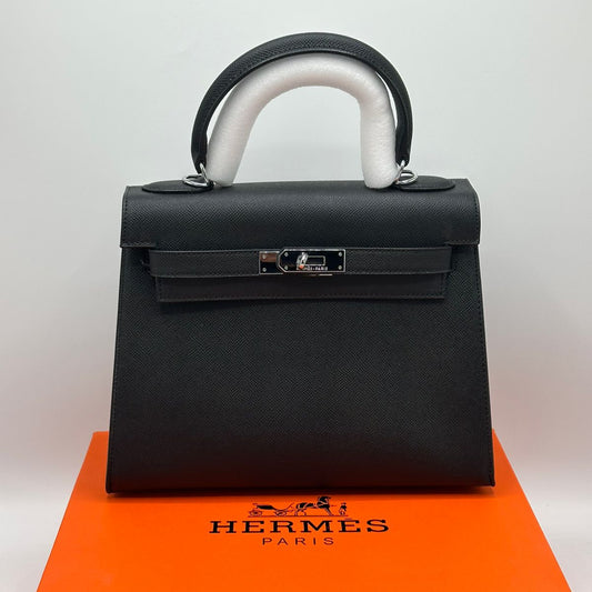 Hermes Kelly Leather Bag | Black