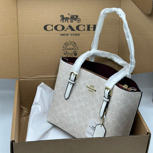 Coach Mollie 25' Tote Bag | White Signature