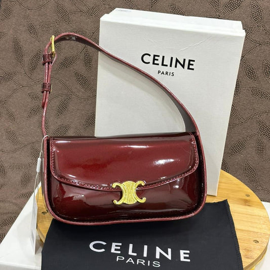 Celine Shoulder Bag | Wine Red